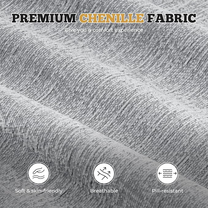 158" Modern U Shaped Modular Sectional Sofa, Boneless Couches for Living Room,6 Seater Convertible Chenille Cloud Couch Sofa Set, No Assembly Required, Light Grey 1 PCS