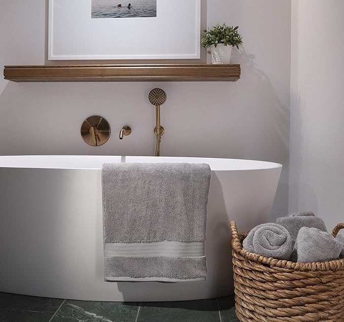 Fabdreams 100% Organic Cotton Bath Sheet Set of 2 700 GSM Oversized Towels Ultra Soft Plush Absorbent Durable Skin-Friendly Spa Hotel Premium Comfort Large 36 x 70 in Dark Gray