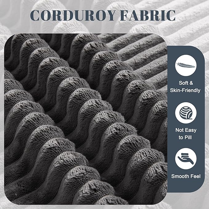 108” Modular Sectional Sofa, Cloud Sectional Couch with Deep Seat, Modern Modular L-Shape Sofa with Chaise,Upholstered Boneless Couches for Living Room Bedroom (Corduroy, Darkgrey)