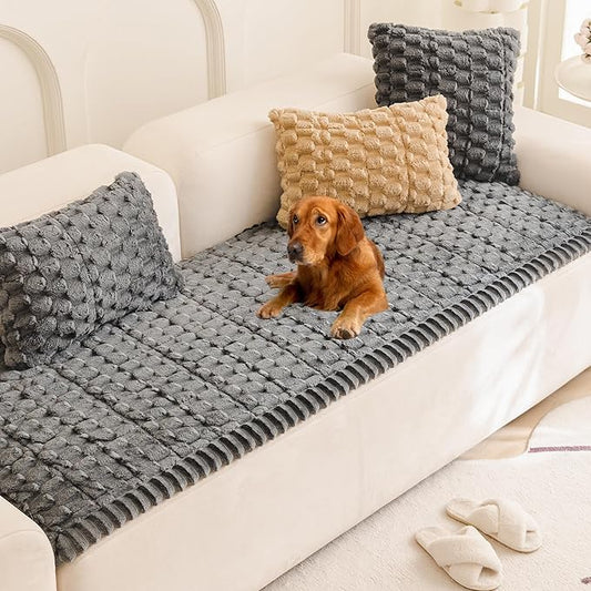 Mivnue Pet Couch Cover, Couch Covers for Dogs, Washable Dog Sofa Covers Couch Protector, Fuzzy Non Slip Couch Slipcover Pet Friendly