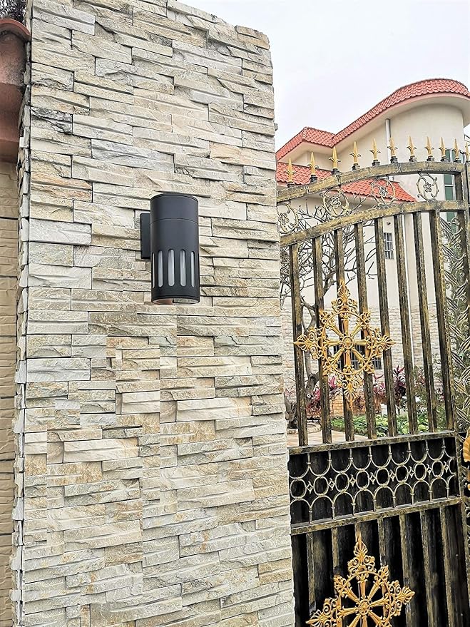 Dusk to Dawn Sensor Outdoor Wall Sconce, Exterior Lighting -ETL Listed, Aluminum Anti-Rust Waterproof Wall Mount Cylinder Light, 1-Direction Up or Down Light Fixture for Porch,Patio or Doorway