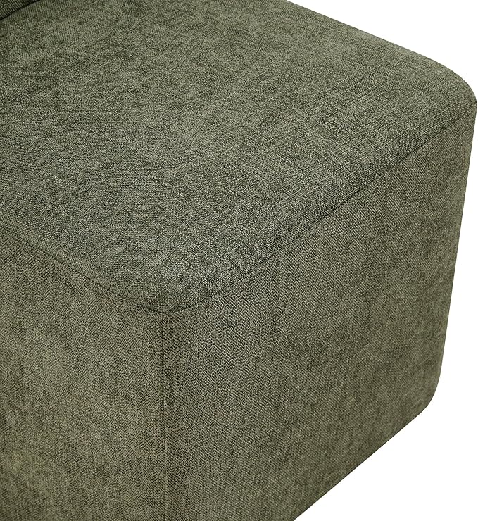 CHITA Dining Chairs with Casters Set of 4, FSC Certified Upholstered Armless Modern Rolling Dining Chairs with Rollers for Bedroom Reading Room Living Room, Moss Green