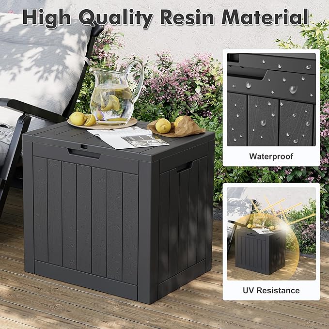 31 Gallon Outdoor Storage Box, Resin Deck Boxes Outdoor Waterproof For Patio Furniture, Garden Tools, Pool Supplies, Durable And UV Resistant, Lockable(2Box,a set)