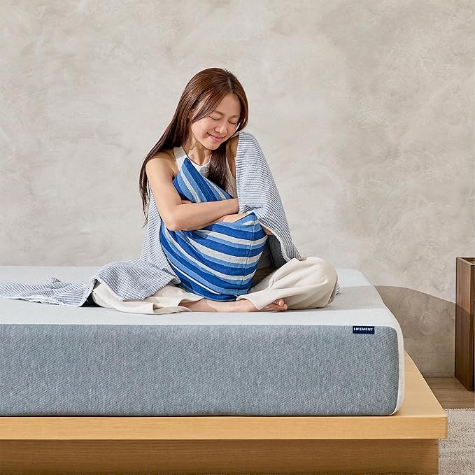 LIFEMENT Basic Full Graphite Infused Memory Foam Mattress in a Box | Medium Firm Bed, Fiberglass Free, Certified Pressure Relief Foam, Cooling Comfort Sleep, 12 Inch