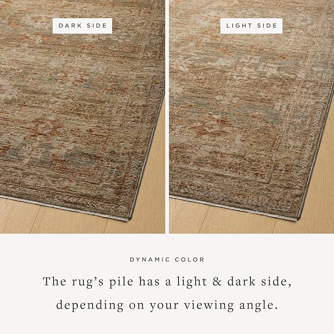 Loloi Magnolia Home by Joanna Gaines Junie Collection JUE-03 Spice/Multi 5'-3" x 5'-3", .38" Pile Height Round Area Rug