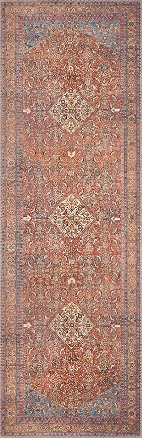 Loloi Loren Collection LQ-06 Red/Multi 2'-6" x 7'-6" Runner Rug