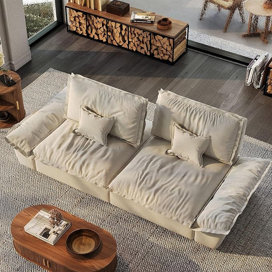 POVISON Oversized Modular Sectional Sailboat Sofa for Living Room with Adjustable Backrest Modern Sectional Couches Loveseat Large Deep Sofa Set 2 Seats Big Comfy Cloud Couch for House Office