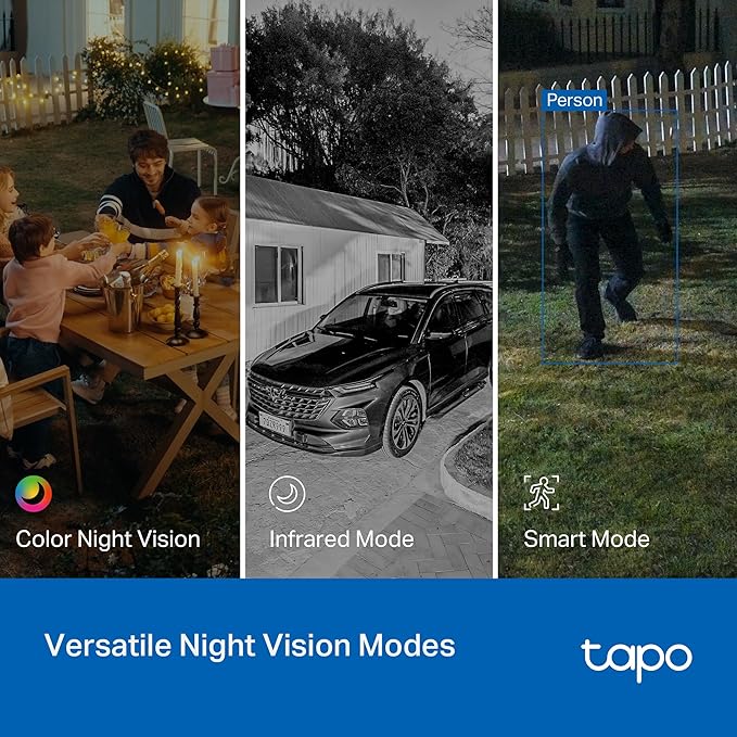 Tapo 2K 3MP Pan/Tilt Indoor/Outdoor Security Camera - Free Person/Baby Cry Detect & Motion Track, 360° Track, Color Night Vision, SD/Cloud Storage, Works w/Alexa & Google Home HybridCam 360