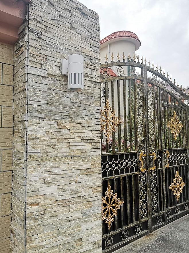 Dusk to Dawn Sensor Outdoor Wall Lantern, Exterior Lighting - ETL Listed, Die-cast Aluminum Anti-Rust Waterproof Wall Mount Cylinder Design – Up/Down Light Fixture for Porch, Garage or Doorway