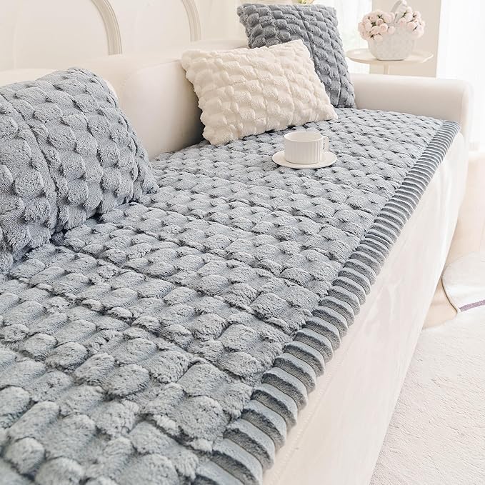 Mivnue Pet Couch Cover, Couch Covers for Dogs, Washable Dog Sofa Covers Couch Protector, Fuzzy Non Slip Couch Slipcover Pet Friendly