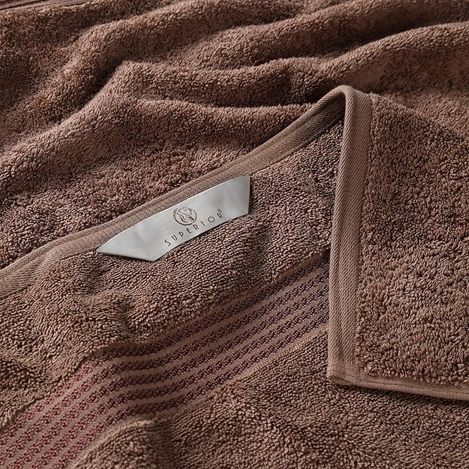 Superior Heritage Egyptian Cotton 3 Piece Towel Set, Assorted Absorbent Towels for Bathroom, Guest Bath, Luxury Home Decor Essentials, Includes 1 Bath, 1 Hand, 1 Face Towel/Washcloth, Mocha