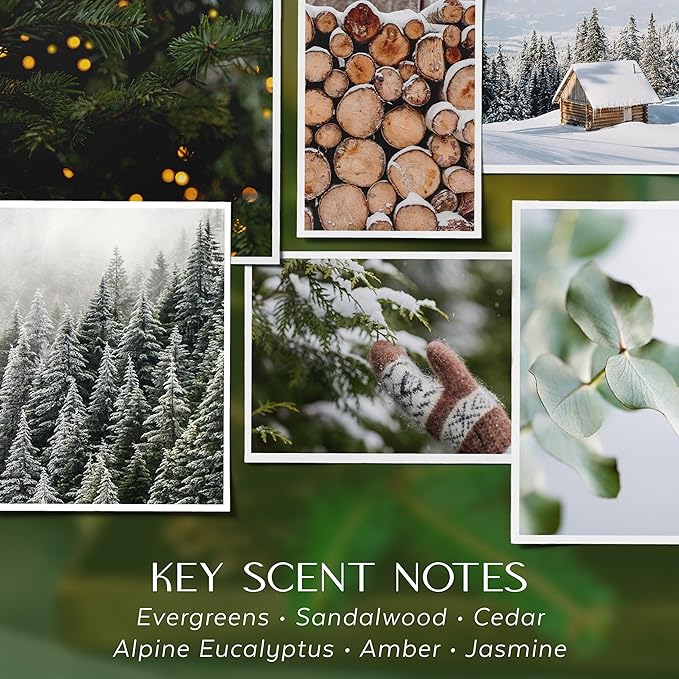 Havenwick Balsam & Amber Soy Blend 22-oz Large Jar Candle, Long Lasting 110-130 Hour Burn Time with Single Cotton Wick, Perfect Holiday Pine Scented Candles for New Home Gift & Christmas Gift