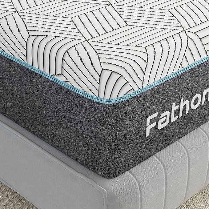 FATHOM Medium Full Mattress 14 Inch Memory Foam Mattress Full Size Bed in a Box for Back Pain Relief and Cool Sleep with Gel Foam and Removeable Fiberglass Free Cover, CertiPUR-US Certified