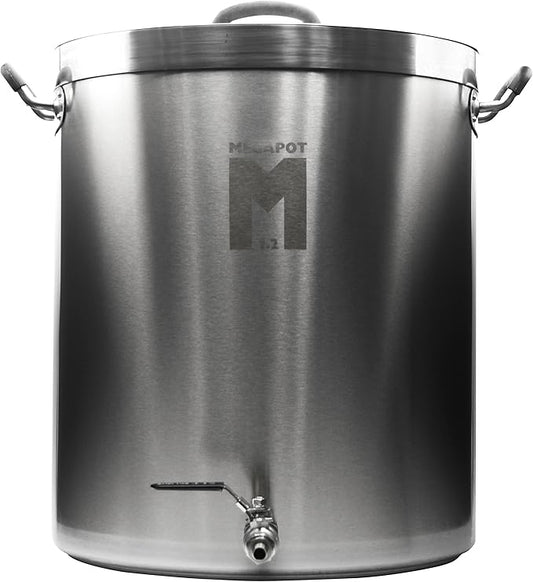 Northern Brewer - MegaPot Stainless Steel Brew Kettle with Volume Markings (20 Gallon w/Valve)