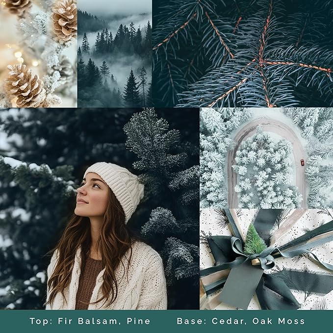 Luxury Pine Scented Candle - Housewarming Christmas Candle for Home - Elegant Gift for Women & Men - Large 3 Wick Jar Candle - 100% Natural Soy Wax - Up to 40 Hours Burning Time