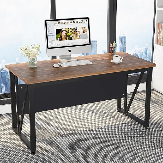 Tribesigns 55 inches Executive Desk and 43" lateral File Cabinet, L-Shaped Computer Desk Home Office Furniture with Drawers and Storage Shelves, Office Table with Cabinet
