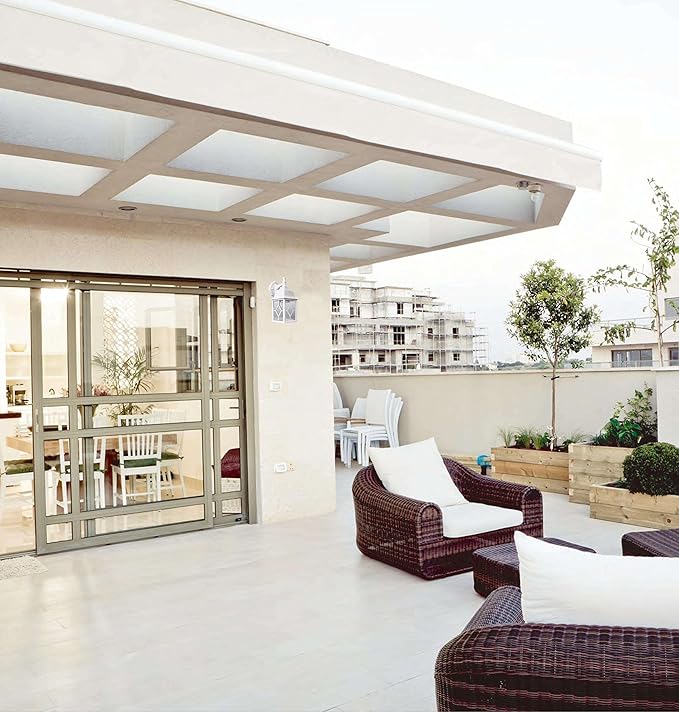 LIT-PaTH Outdoor LED Wall Lantern, White Large Exterior Wall Light Fixture, 3000K Warm White, 11W 1000 Lumen, Anti-Rust Aluminum Porch Lighting for Outside, Patio, Garage, 1 Pack