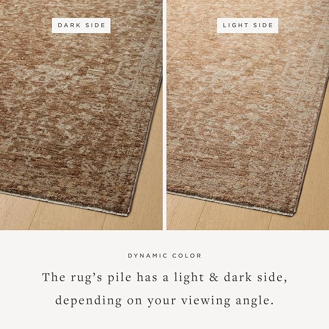 Loloi Magnolia Home by Joanna Gaines Junie Collection JUE-01 Clay/Natural 9'-6" x 9'-6", .38" Pile Height, Round Area Rug