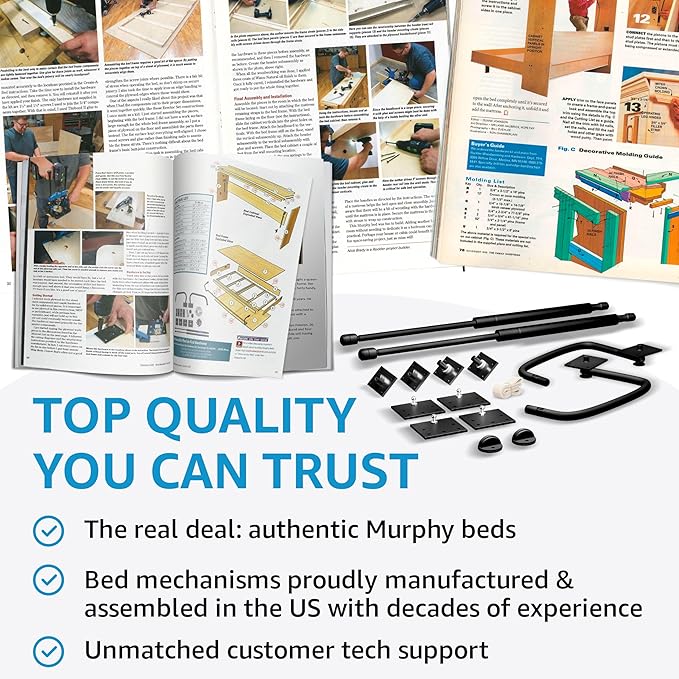 Create-A-Bed Full Size Deluxe Murphy Bed Kit, Horizontal