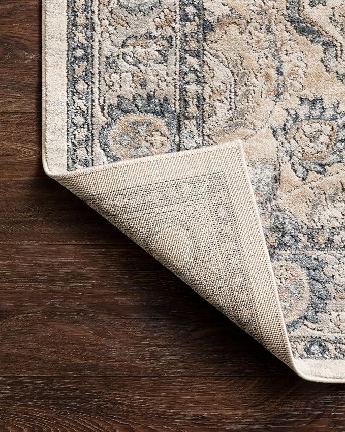 Loloi Teagan Collection TEA-01 Natural/Lt. Grey 5'-3" x 7'-6" Area Rug, Large, Soft Neutral Rug, High-Traffic for Living Room, Bedroom, Home Office, Dining Area