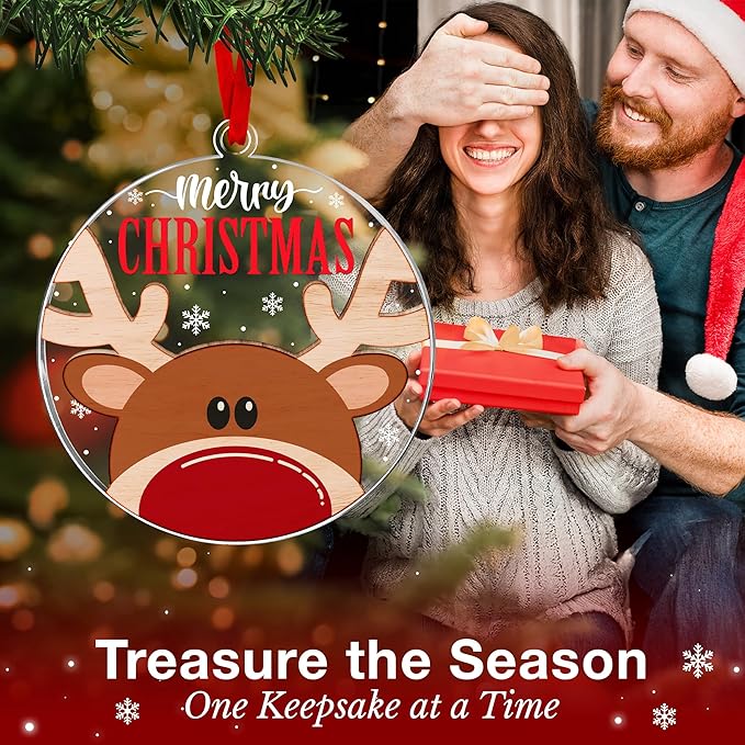 Reindeer Ornaments for Christmas Tree - Adorable Reindeer Christmas Ornaments, Ideal Gifts for Kids & Family, Memorable, Decorative Pieces for Holiday Season