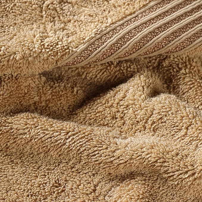 Superior Heritage Egyptian Cotton 3 Piece Towel Set, Assorted Absorbent Towels for Bathroom, Guest Bath, Luxury Home Decor Essentials, Includes 1 Bath, 1 Hand, 1 Face Towel/Washcloth, Toast