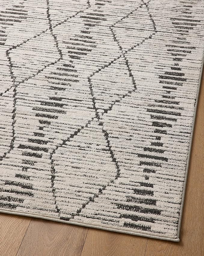 Loloi Kamala Collection KAM-02 Charcoal/Dove 2'-7" x 8'-0" Runner Rug