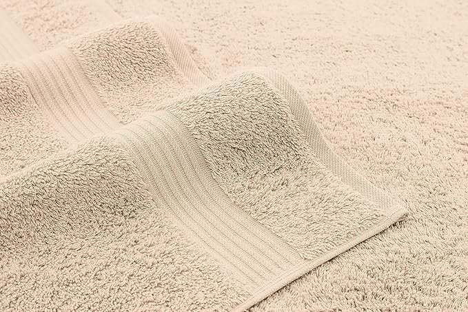 American Veteran Towel, 100% Cotton Turkish Bath Towels for Bathroom 4 Pack, 27x54 Extra Large Premium Soft Drying Bathroom Towels, Beige