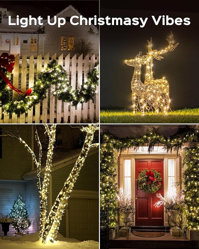 Super Long 500 LED 178FT Christmas Lights, Bright Bubble Led Christmas Tree Lights with 8 Modes & Memory, 2025 Upgraded Twinkle LED String Lights for Indoor Outdoor Xmas Party Decorations, Warm White