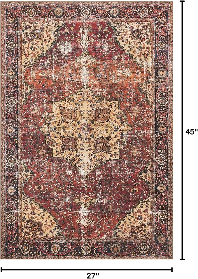 Loloi Loren Collection LQ-07 Red/Navy 2'-3" x 3'-9" Accent Rug