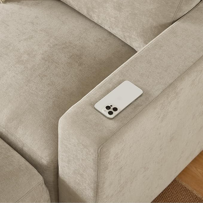 CHITA 116" Sectional Couches for Living Room, Modular Sectional Sofa with Chaise, Comfortable 8-Layer Cushion Structure Design, 5 Seat U Shaped Sectional Couch, Chenille in Taupe