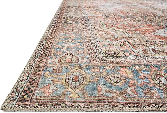 Loloi Loren Collection LQ-15 Terracotta/Sky 8'-4" x 11'-6" Area Rug