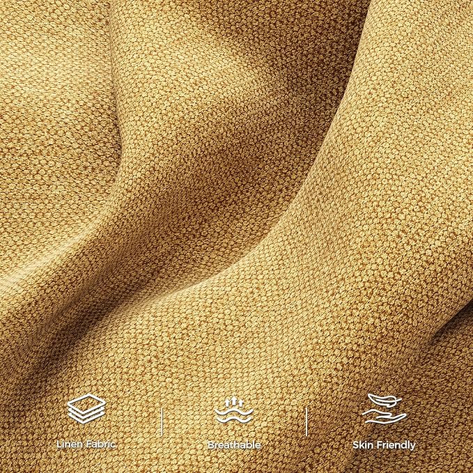 89” Futon Sofa Bed,Comfy Futon Couch Bed with 2 Square Pillows,Convertible Sleeper Sofa with Adjustable Backrest& Armrests, Modern Loveseat Sleeper for Living Room, Bedroom, Linen Yellow