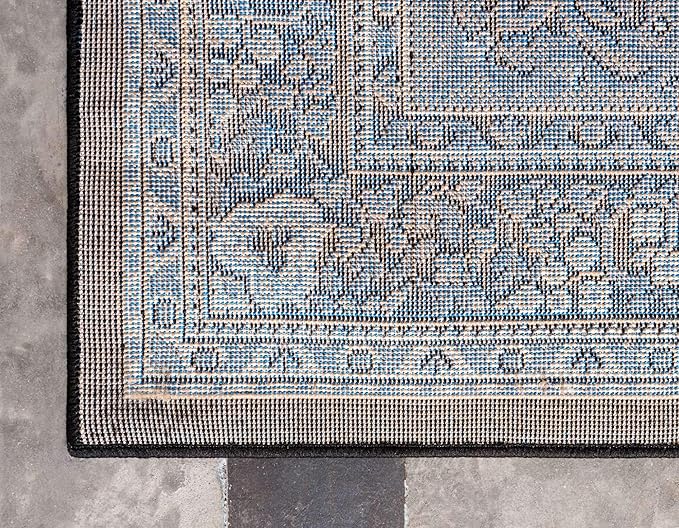 Unique Loom Reza Collection Traditional Persian Style Area Rug, 4 x 6 ft, Black/Beige