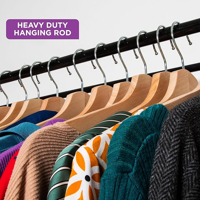 HOLDN’ STORAGE Portable Wardrobe Closet - 50 lb Capacity, Internal Heavy Duty Metal Rod, Zipper & Clear Window, Durable Clothes Organizer, Tool-Free Easy Assembly, Dark Gray Canvas Cover