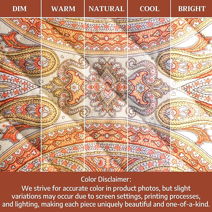 Maison d' Hermine Oven Gloves 100% Cotton Oven Mitt 7" x 13" with Loop Heat Resistant BBQ Cooking Gloves for Thanksgiving Christmas Decorations Baking Handling Hot Pans (Pack of 1, Kashmir Paisley)