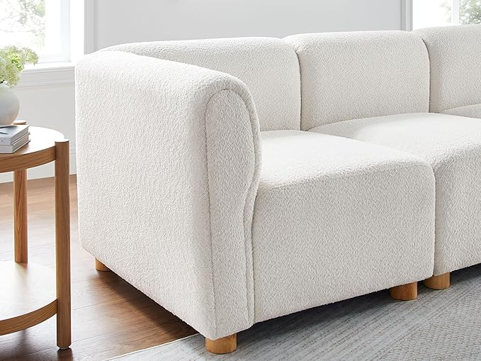 VANOMi Oversized Modular Sectional Sofa, L Shaped Sectional Couches for Living Room, 5 Seats Modular Sofa with Reversible Chaises, Cream White