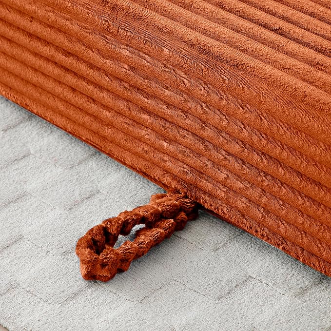 73" Cloud Loveseat Sofa Couch in a Box, 2 Seater Boneless Couch, Convertible Pull Out Sofa Bed with Pillows, No Assembly, Memory Foam, Modern Small Couches for Small Spaces (A-Orange)