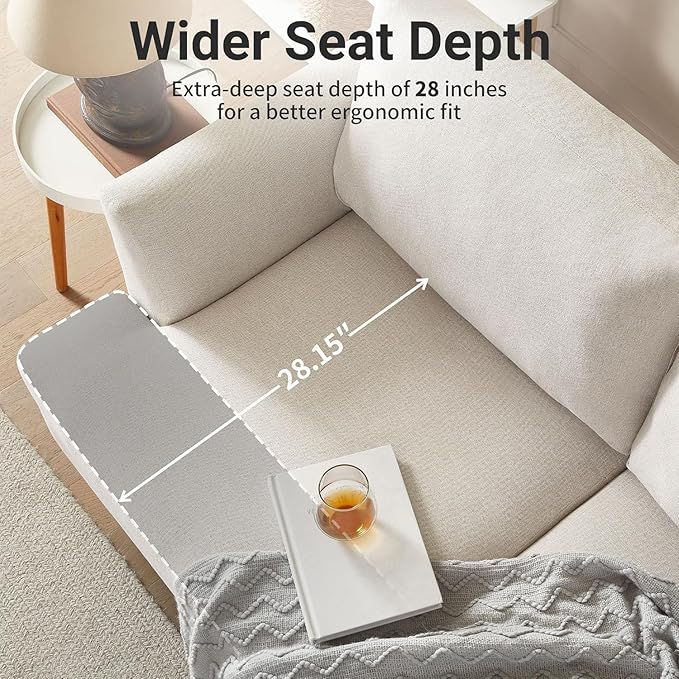 Loveseat Sofa 56" Mid Century Modern Small Couches for Small Spaces Love Seat with 2-Seat Upholstered Cushion Sofa Couches for Bedroom, Living Room, Apartment, Office (Beige)