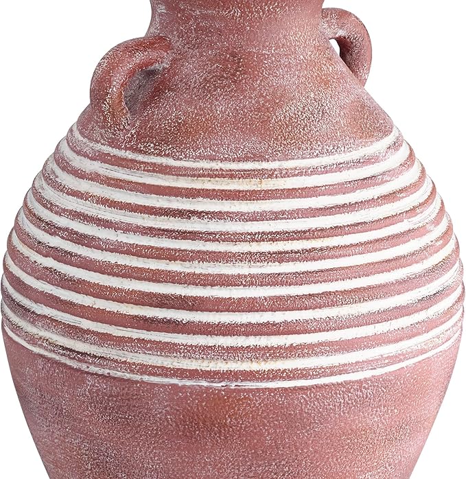 John Timberland Sierra Rustic Southwestern Style Jug Table Lamp 30" Tall Red Brown Sandstone Linen Drum Shade Decor for Living Room Bedroom House Bedside Nightstand Home Office Entryway Reading