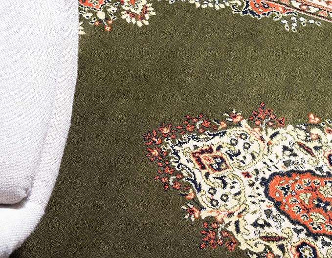 Unique Loom Reza Collection Traditional Persian Style Area Rug, 2 ft 2 in x 3 ft, Olive/Ivory