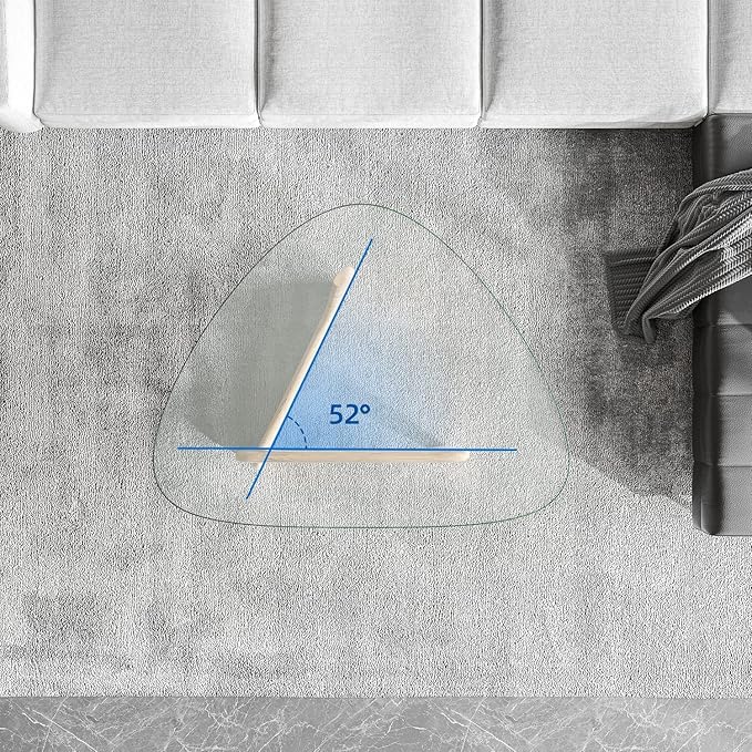 Noguchi Table Triangle Glass Coffee Table Vintage Glass End Table, Solid Wood Base & Triangle Clear Glass Top Modern End Table for Living Room, Patio, Study