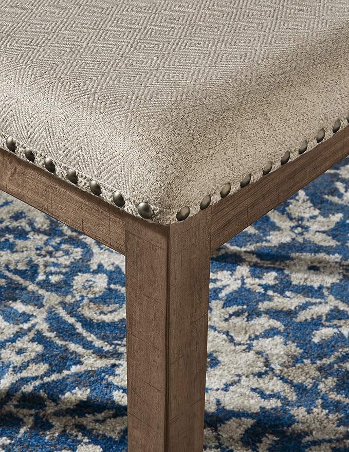 Signature Design by Ashley Moriville Modern Farmhouse 19" Upholstered Dining Room Chair, 2 Count, Brown