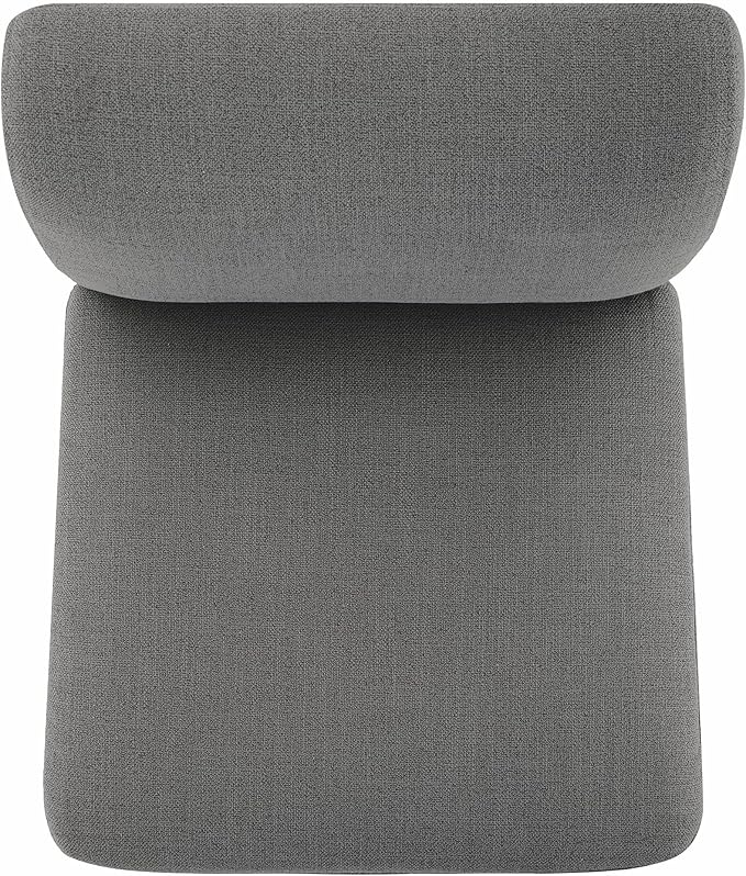 CHITA Dining Chairs with Casters Set of 4, FSC Certified Upholstered Armless Modern Rolling Dining Chairs with Rollers for Bedroom Reading Room Living Room, Grey