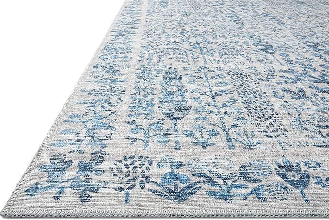 Loloi Rifle Paper Co. Maison Collection MAO-07 Blue 3'-9" x 5'-6", .19" Pile Height, Accent Rug