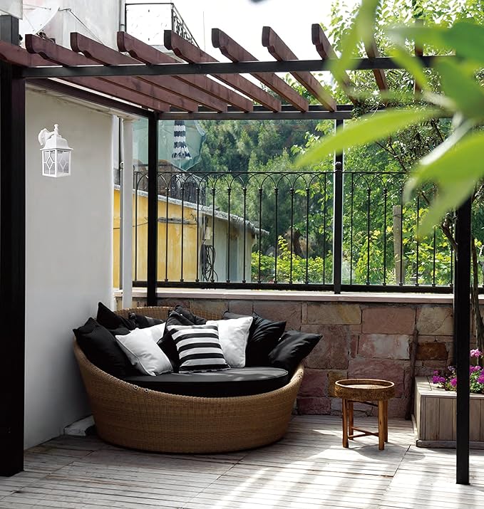 LIT-PaTH Outdoor LED Wall Lantern, White Large Exterior Wall Light Fixture, 3000K Warm White, 11W 1000 Lumen, Anti-Rust Aluminum Porch Lighting for Outside, Patio, Garage, 1 Pack