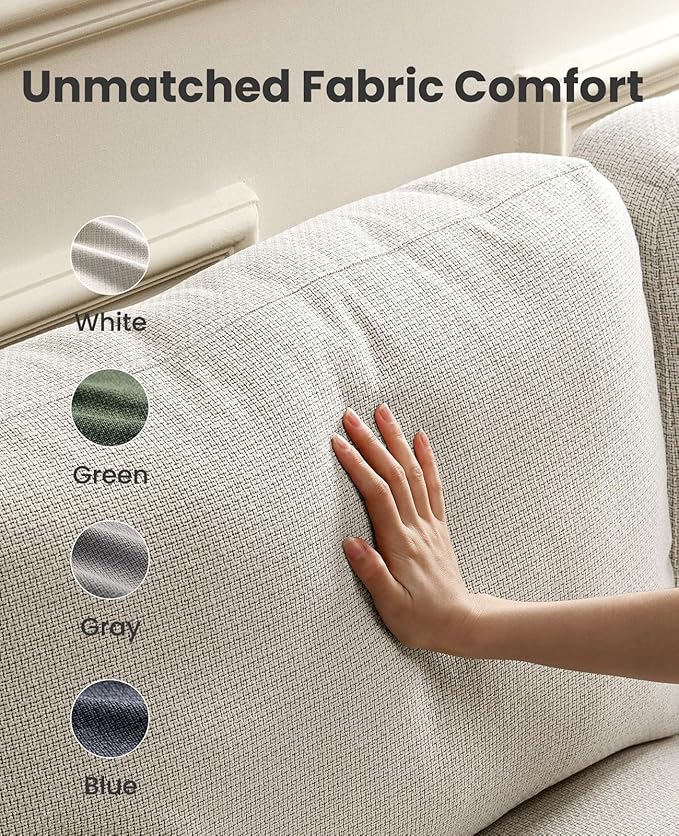 Amada 89" Sofa, 3 Seater Couch Sofa for Living Room, Modern Sofa with Deep Seats & Wide Armrests, Comfy Couch with Removable Washable Covers & Linen Fabric, Easy Assembly