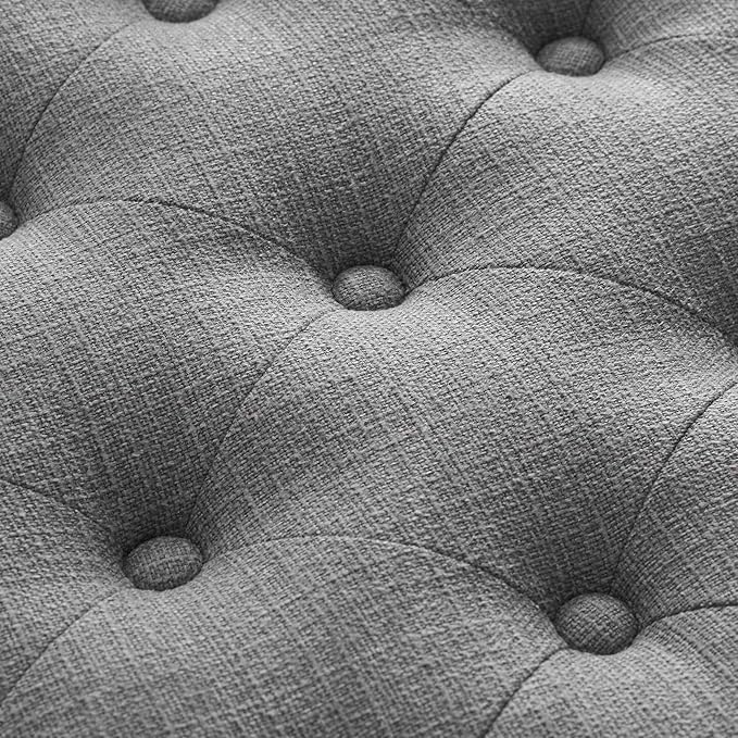 48" Ottoman Coffee Table with Storage, Rectangle Coffee Tables for Living Room, Fabric Tufted Ottomans, Upholstered Storage Ottoman Bench for Bedroom, Entryway (Grey)