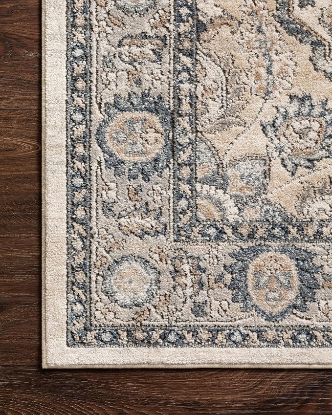 Loloi Teagan Collection TEA-01 Natural/Lt. Grey 7'-11" x 10'-6" Area Rug, Large, Soft Neutral Rug, High-Traffic for Living Room, Bedroom, Home Office, Dining Area