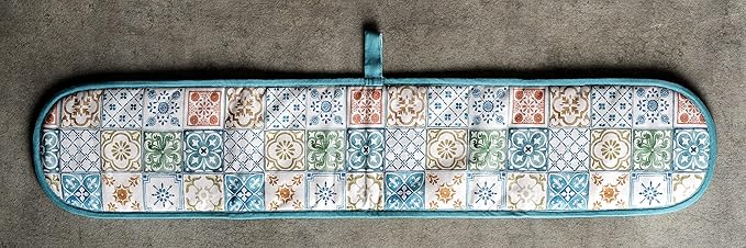 Maison d' Hermine Double Oven Mitts 100% Cotton 7"x35" Double Oven Mitt Heat Resistant BBQ Cooking Gloves with Loop, Baking, Grilling, Home, Kitchen, Handling Hot Pans Spring Summer (Agrume)